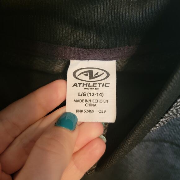 Athletic Works Grey Herringbone Mockneck Half Zip Womens Sweater Size Large - Picture 4 of 11